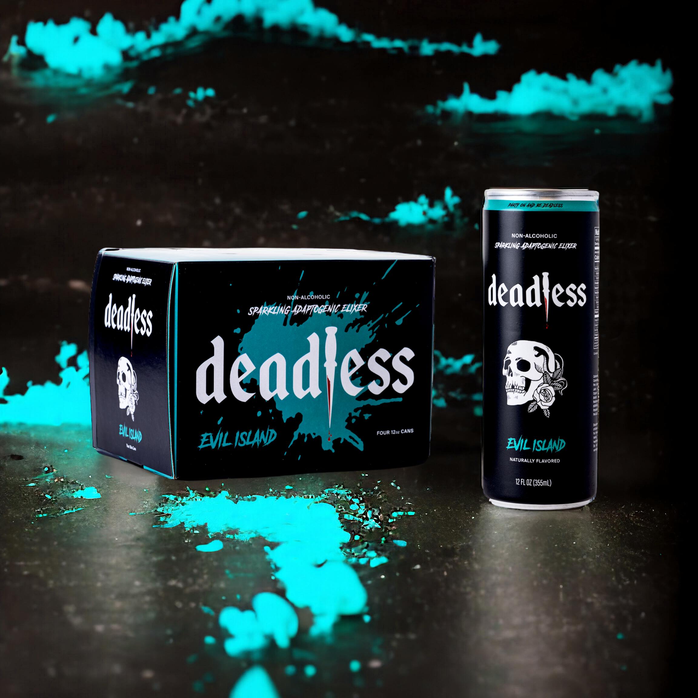 Evil Island Sparkling Adaptogen + Nootropic Elixir 12-pack Tropical Flavor